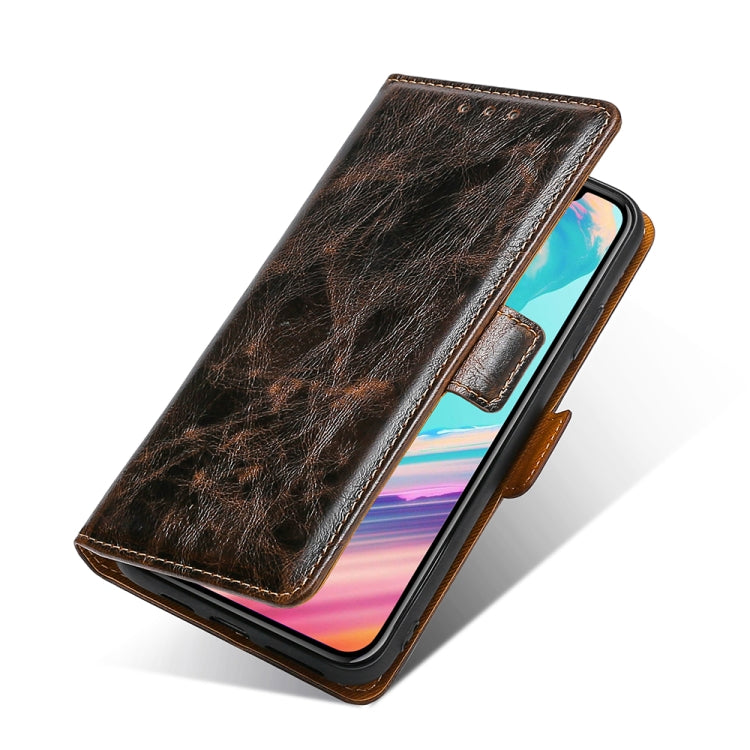 For Xiaomi POCO X3 NFC Knead Pattern Texture Side Buckle Horizontal Flip Leather Case with Holder & Card Slots(Brown)