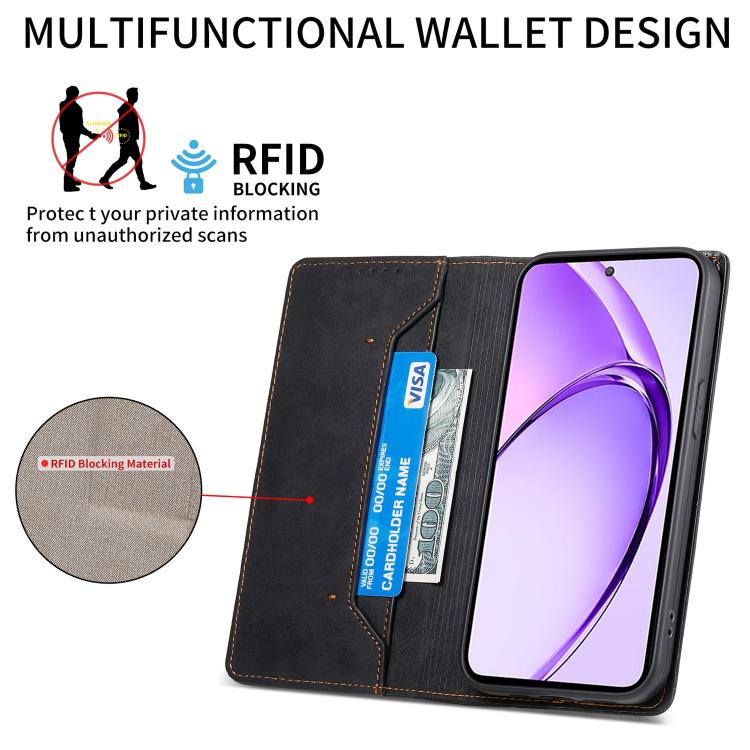 For vivo V70 FE 5G Business Solid Color Magnetic RFID Leather Phone Case