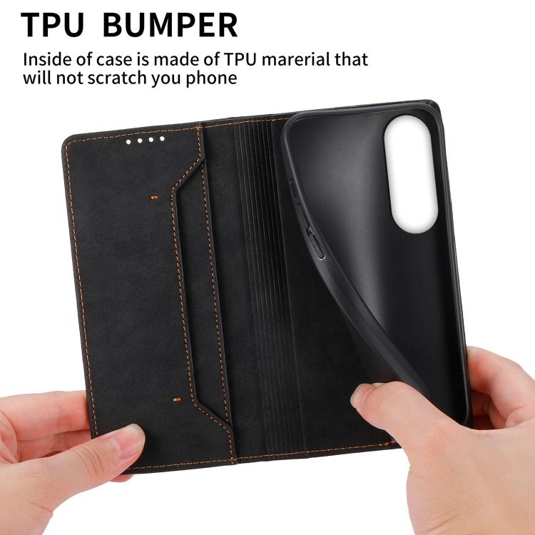 For vivo V70 FE 5G Business Solid Color Magnetic RFID Leather Phone Case