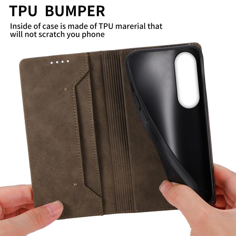 For vivo V70 FE 5G Business Solid Color Magnetic RFID Leather Phone Case