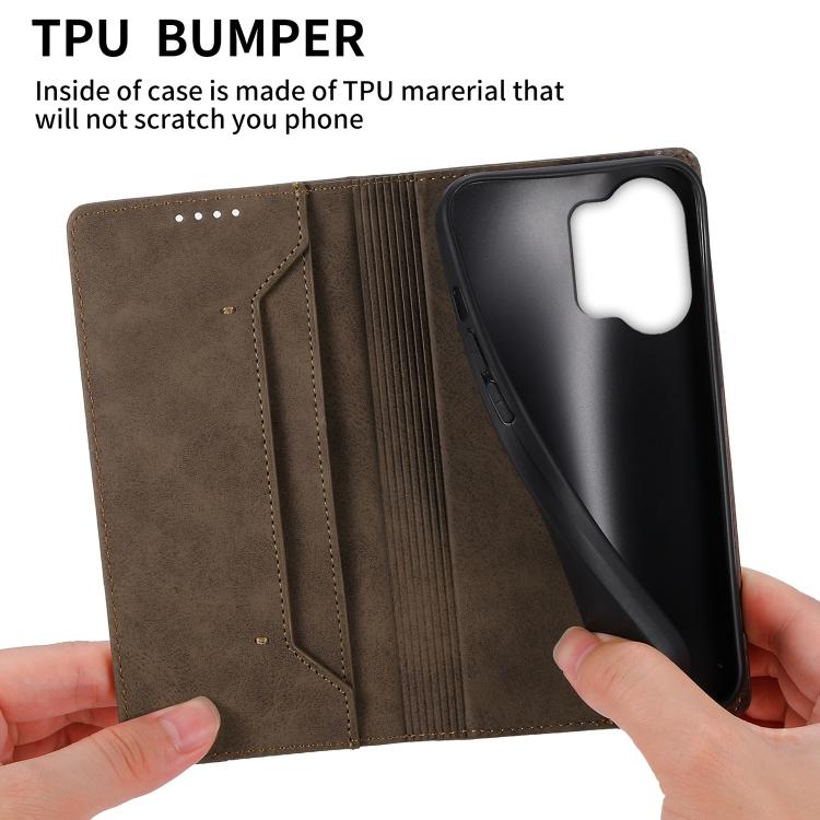 For vivo Y21 5G 2026 / Y05 4G Business Solid Color Magnetic RFID Leather Phone Case