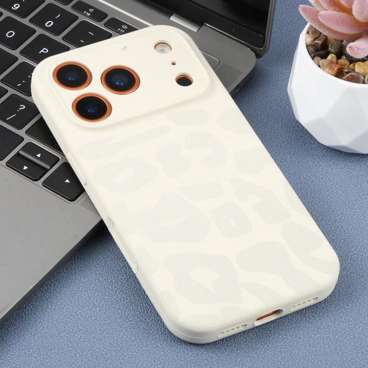 For iPhone 17 Pro Precision Hole Leopard Print Liquid Silicone Phone Case