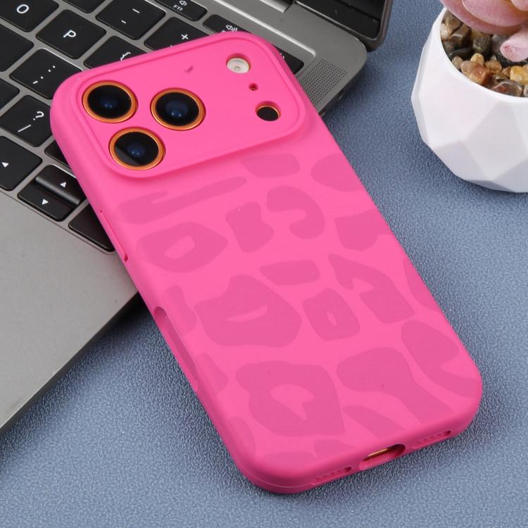 For iPhone 17 Pro Precision Hole Leopard Print Liquid Silicone Phone Case
