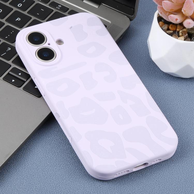 For iPhone 17 Precision Hole Leopard Print Liquid Silicone Phone Case