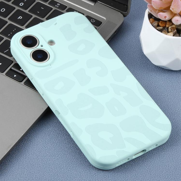 For iPhone 17 Precision Hole Leopard Print Liquid Silicone Phone Case