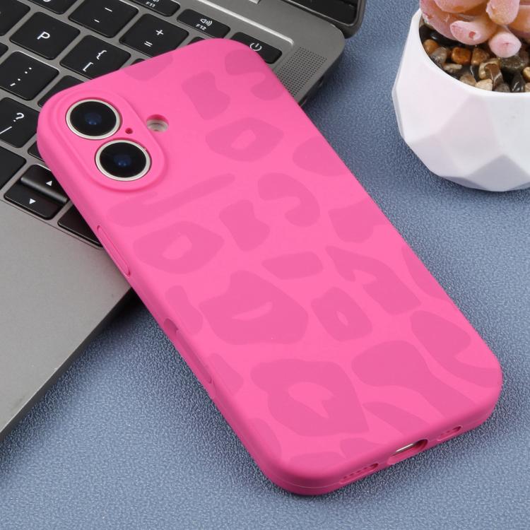 For iPhone 17 Precision Hole Leopard Print Liquid Silicone Phone Case