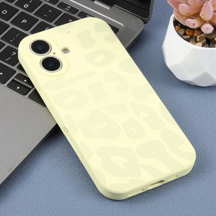 For iPhone 17 Precision Hole Leopard Print Liquid Silicone Phone Case