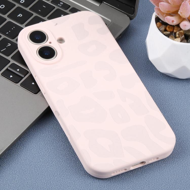For iPhone 17 Precision Hole Leopard Print Liquid Silicone Phone Case