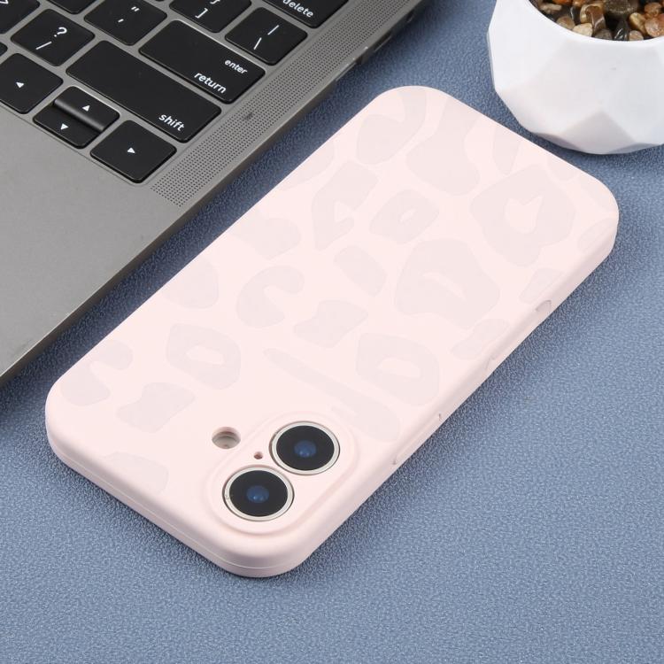 For iPhone 17 Precision Hole Leopard Print Liquid Silicone Phone Case