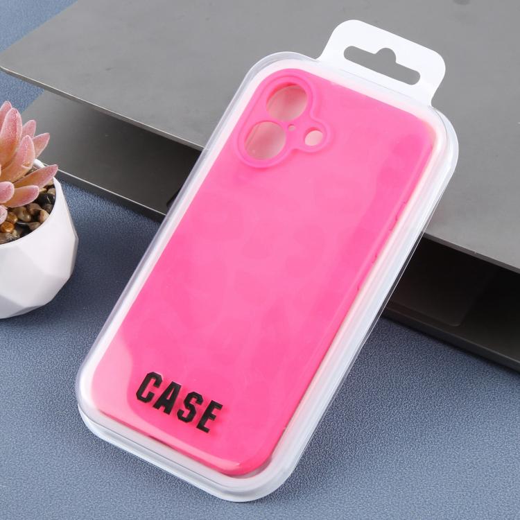 For iPhone 16 Precision Hole Leopard Print Liquid Silicone Phone Case