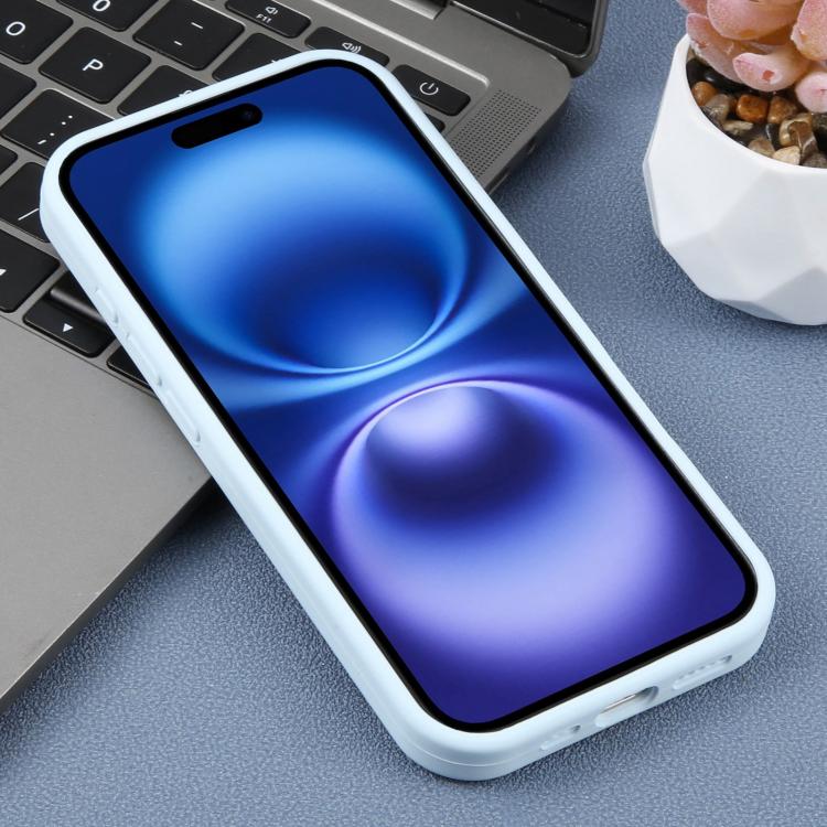 For iPhone 16 Precision Hole Leopard Print Liquid Silicone Phone Case