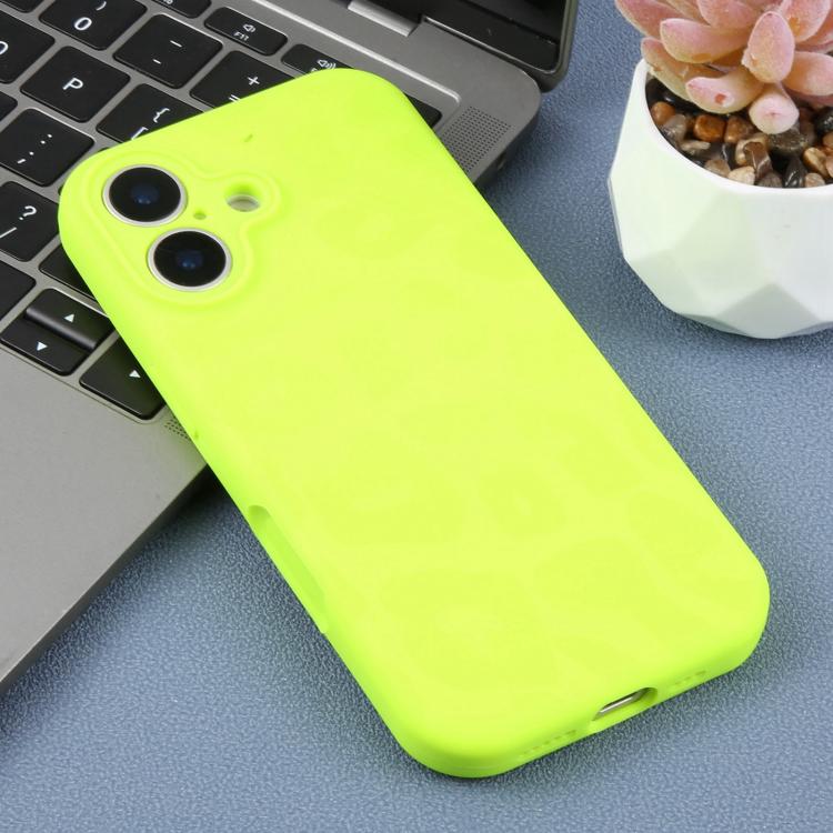 For iPhone 16 Precision Hole Leopard Print Liquid Silicone Phone Case