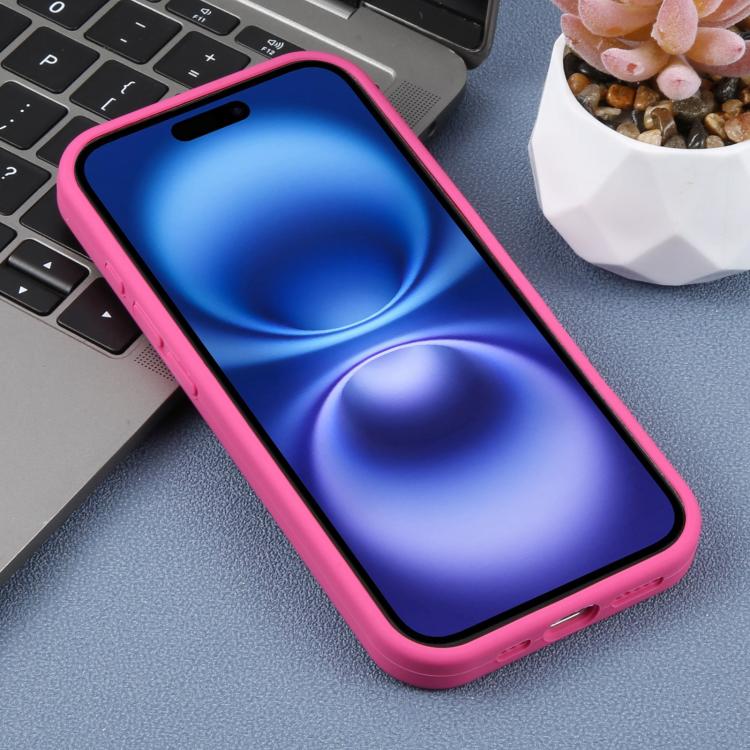 For iPhone 16 Precision Hole Leopard Print Liquid Silicone Phone Case