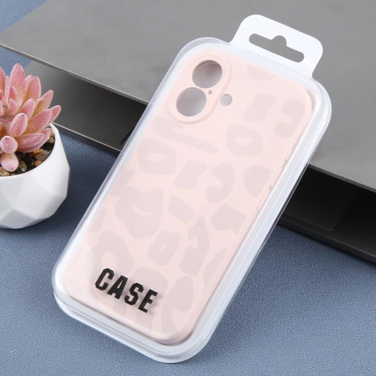 For iPhone 16 Precision Hole Leopard Print Liquid Silicone Phone Case
