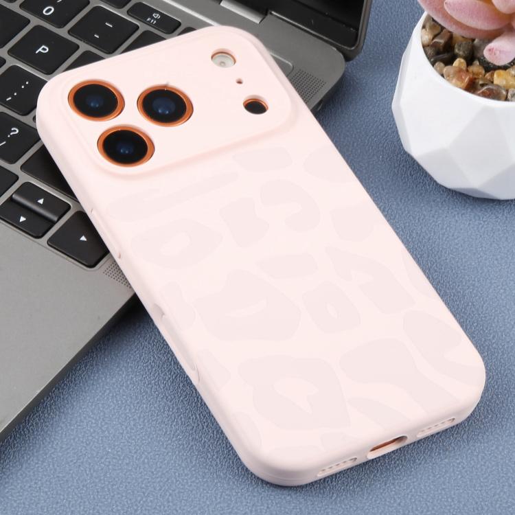 For iPhone 15 Pro Precision Hole Leopard Print Liquid Silicone Phone Case