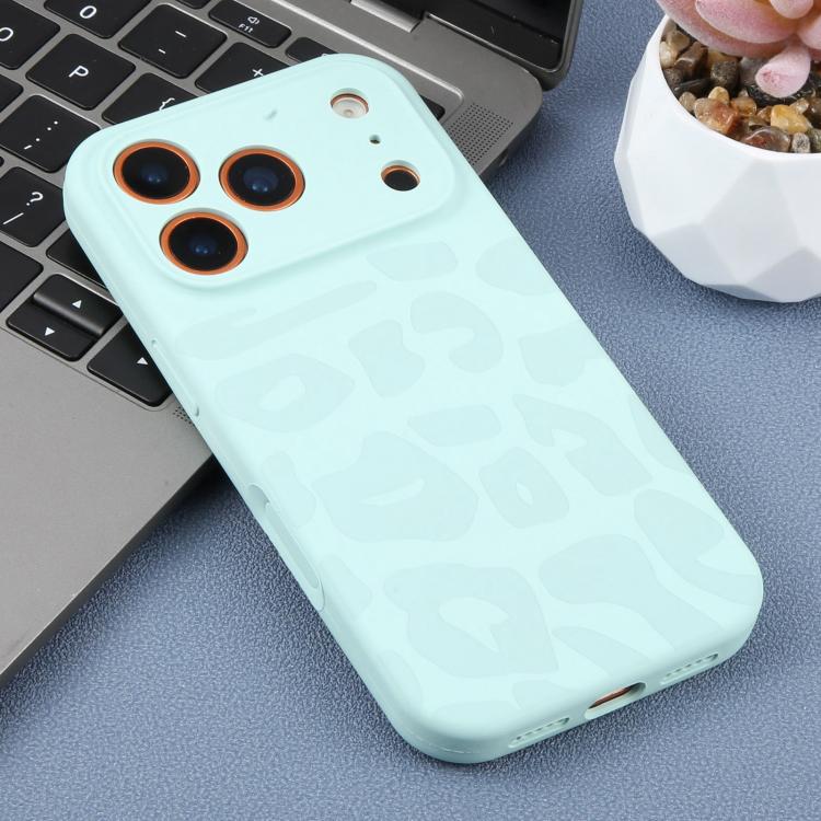 For iPhone 15 Plus Precision Hole Leopard Print Liquid Silicone Phone Case