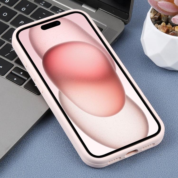 For iPhone 15 Precision Hole Leopard Print Liquid Silicone Phone Case