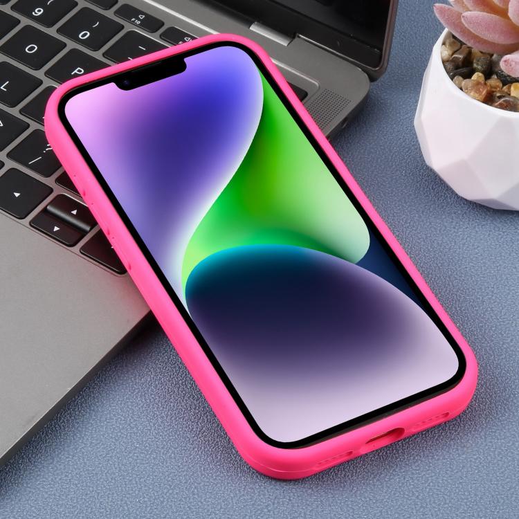 For iPhone 14 Plus Precision Hole Leopard Print Liquid Silicone Phone Case