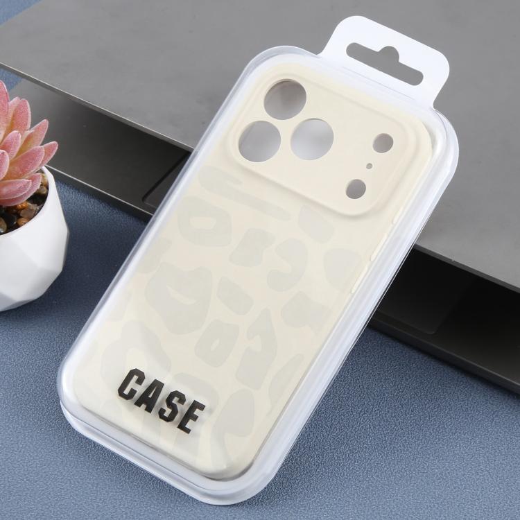 For iPhone 14 Pro Max Precision Hole Leopard Print Liquid Silicone Phone Case