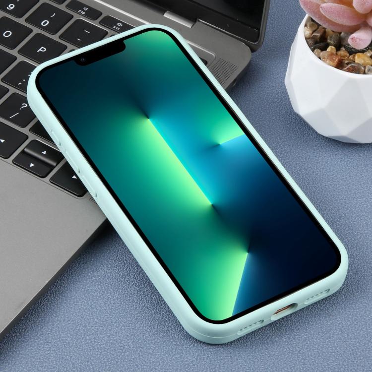For iPhone 13 Pro Max Precision Hole Leopard Print Liquid Silicone Phone Case