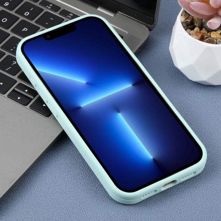 For iPhone 13 Pro Precision Hole Leopard Print Liquid Silicone Phone Case
