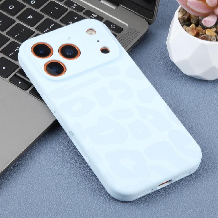 For iPhone 12 Pro Max Precision Hole Leopard Print Liquid Silicone Phone Case