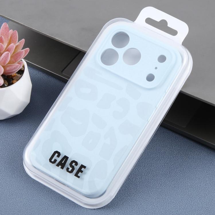 For iPhone 12 Pro Max Precision Hole Leopard Print Liquid Silicone Phone Case
