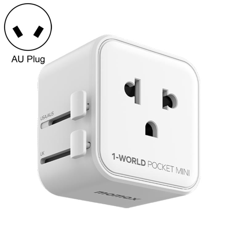MOMAX UA37 1-World Pocket Mini Ultra-thin Universal Travel Adapter, Plug:AU Plug