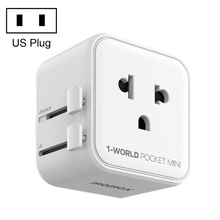 MOMAX UA37 1-World Pocket Mini Ultra-thin Universal Travel Adapter, Plug:US Plug