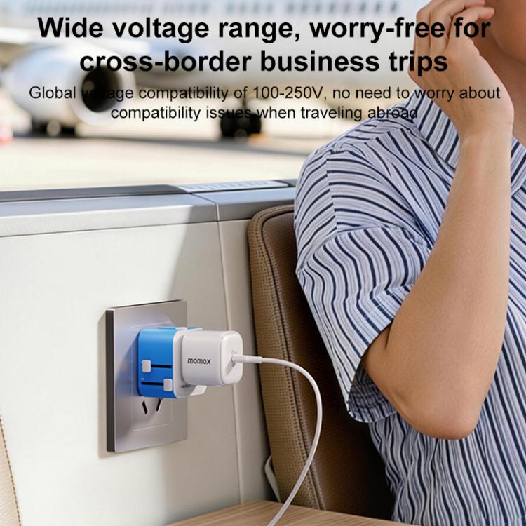 MOMAX UA37 1-World Pocket Mini Ultra-thin Universal Travel Adapter, Plug:UK Plug