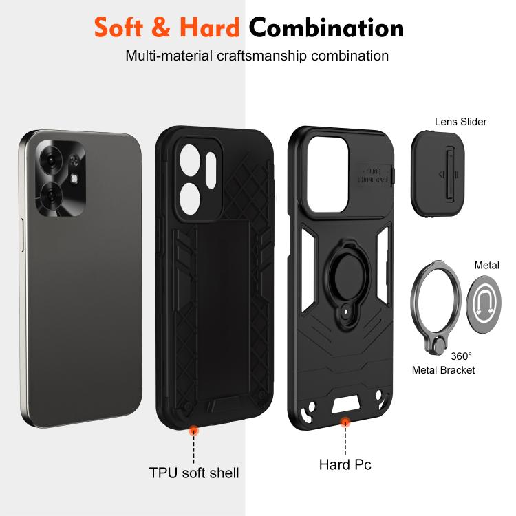 For Honor X6d 5G / Play 60A 5G Camshield Ring Holder Phone Case