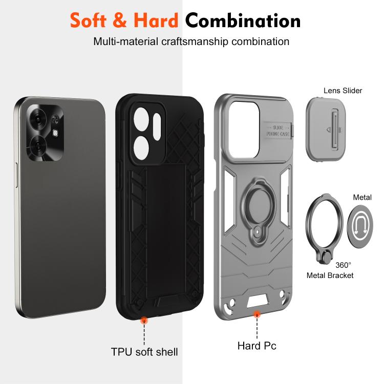For Honor X6d 5G / Play 60A 5G Camshield Ring Holder Phone Case