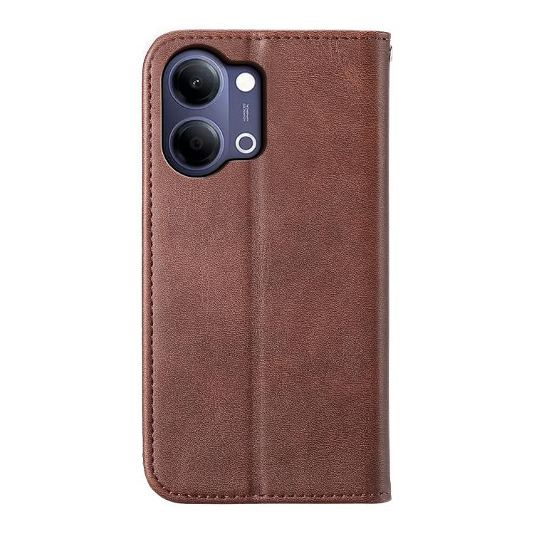 For vivo Y21 5G 2026 / Y05 4G Cubic Grid Calf Texture Magnetic Leather Phone Case