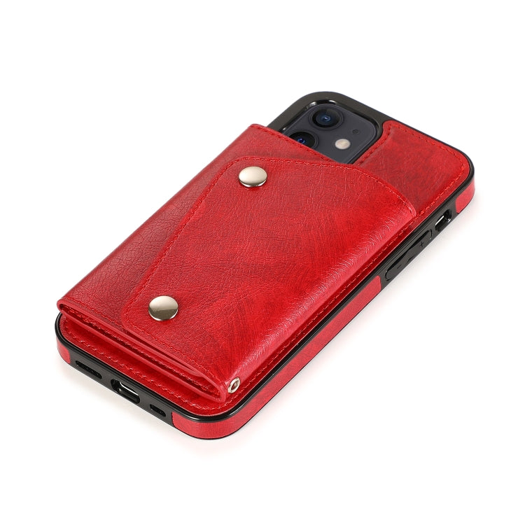 For iPhone 12 mini Shockproof PU + TPU Leather Case with Card Slots & Holder & Photo Frame & Wallet & Lanyard