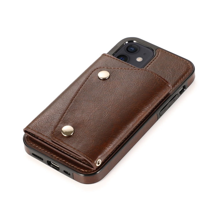 For iPhone 12 mini Shockproof PU + TPU Leather Case with Card Slots & Holder & Photo Frame & Wallet & Lanyard