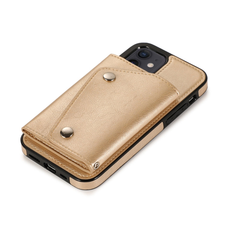 For iPhone 12 mini Shockproof PU + TPU Leather Case with Card Slots & Holder & Photo Frame & Wallet & Lanyard