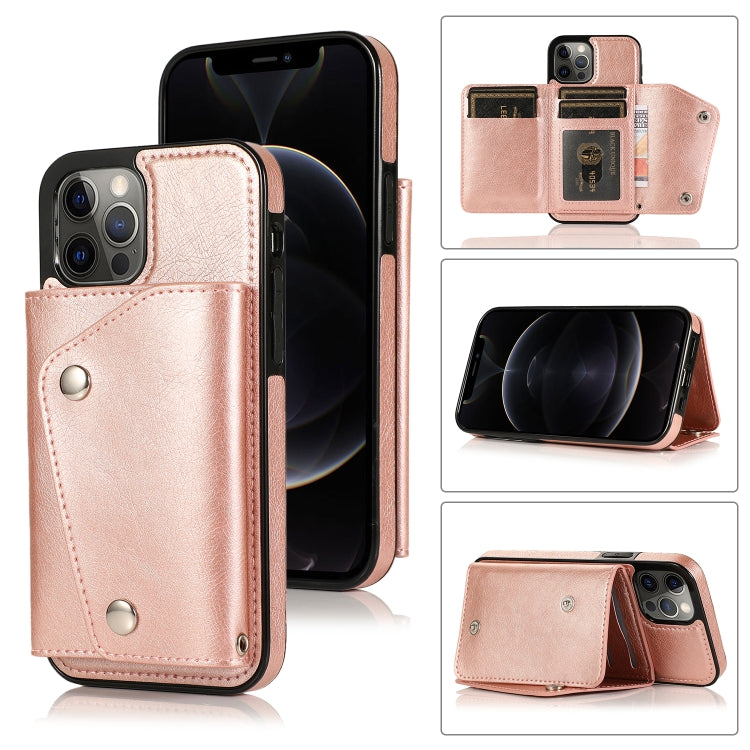 For iPhone 12 / 12 Pro Shockproof PU + TPU Leather Case with Card Slots & Holder & Photo Frame & Wallet & Lanyard