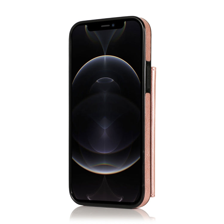 For iPhone 12 / 12 Pro Shockproof PU + TPU Leather Case with Card Slots & Holder & Photo Frame & Wallet & Lanyard