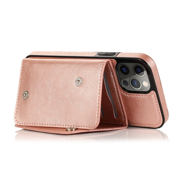For iPhone 12 / 12 Pro Shockproof PU + TPU Leather Case with Card Slots & Holder & Photo Frame & Wallet & Lanyard