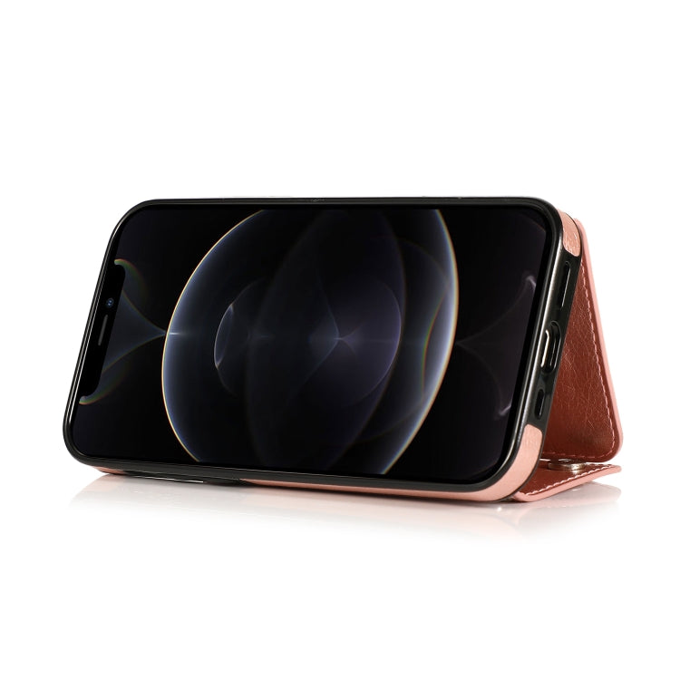 For iPhone 12 / 12 Pro Shockproof PU + TPU Leather Case with Card Slots & Holder & Photo Frame & Wallet & Lanyard