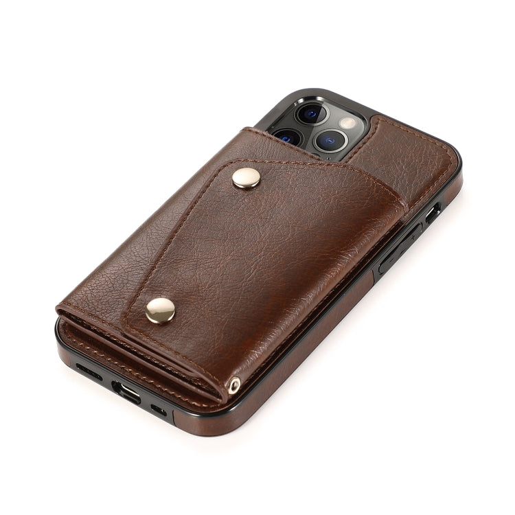 For iPhone 12 / 12 Pro Shockproof PU + TPU Leather Case with Card Slots & Holder & Photo Frame & Wallet & Lanyard