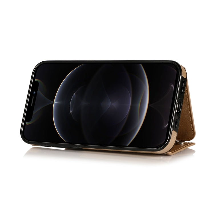 For iPhone 12 / 12 Pro Shockproof PU + TPU Leather Case with Card Slots & Holder & Photo Frame & Wallet & Lanyard