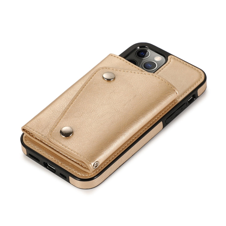 For iPhone 12 / 12 Pro Shockproof PU + TPU Leather Case with Card Slots & Holder & Photo Frame & Wallet & Lanyard