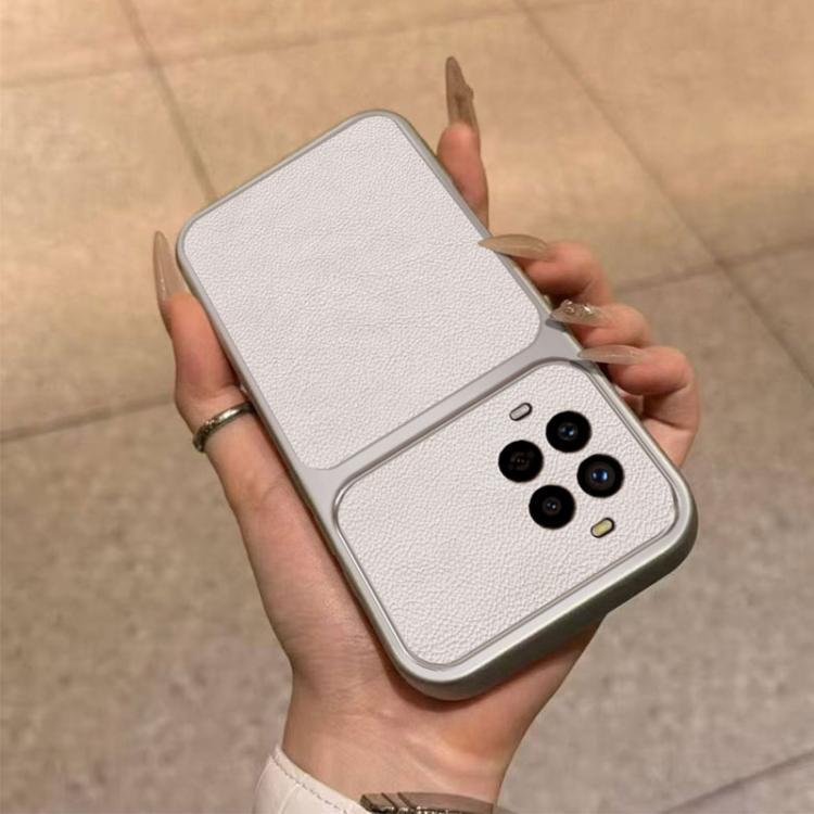 For Huawei nova 13 Pro Large Window Leather Textured Coated TPU Phone Case - White
