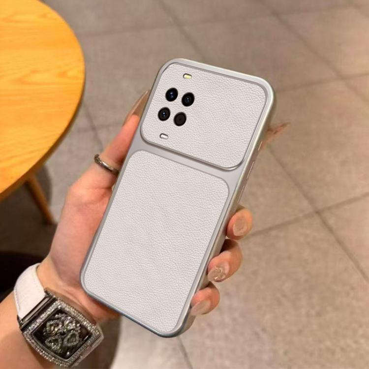 For Huawei nova 14 Large Window Leather Textured Coated TPU Phone Case - White