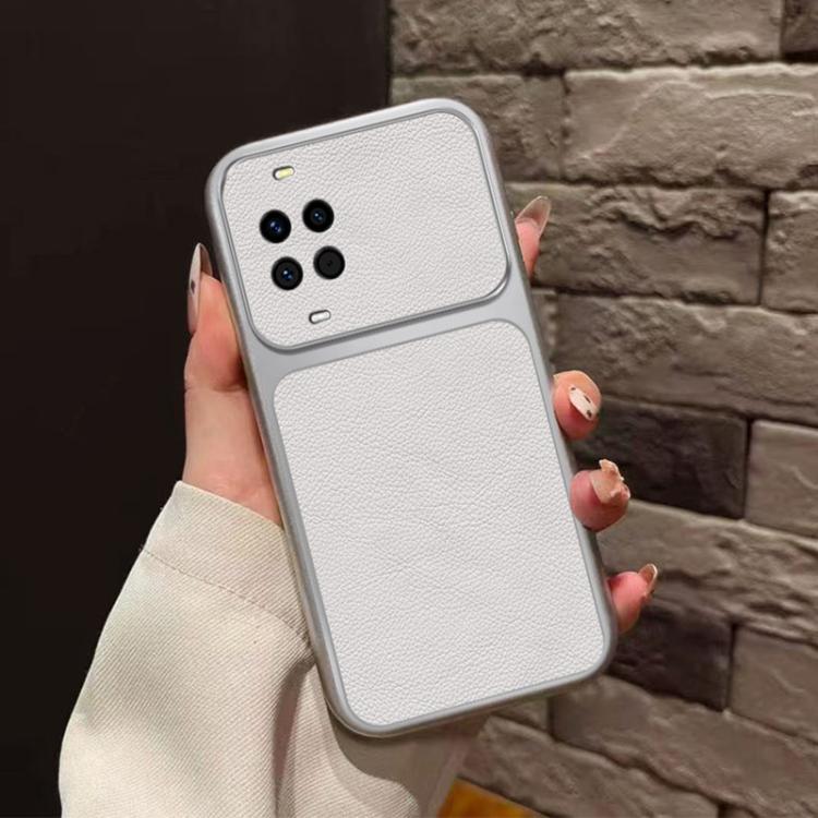 For Huawei nova 14 Large Window Leather Textured Coated TPU Phone Case - White