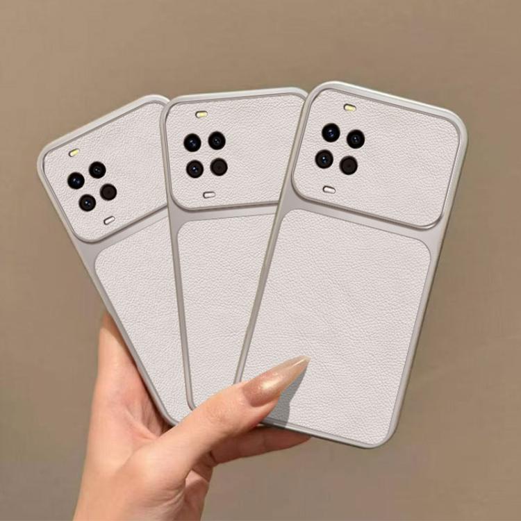 For Huawei nova 14 Pro Large Window Leather Textured Coated TPU Phone Case - White