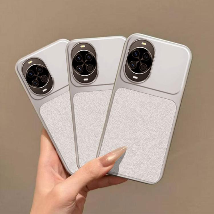 For Huawei nova 15 Large Window Leather Textured Coated TPU Phone Case - White