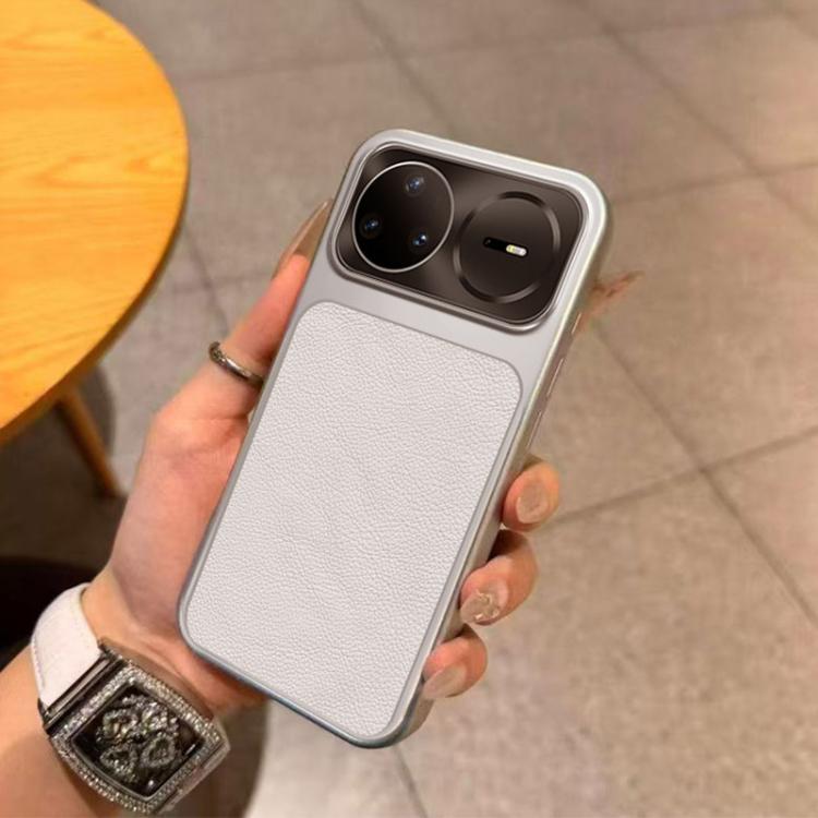 For Huawei nova 15 Pro Large Window Leather Textured Coated TPU Phone Case - White