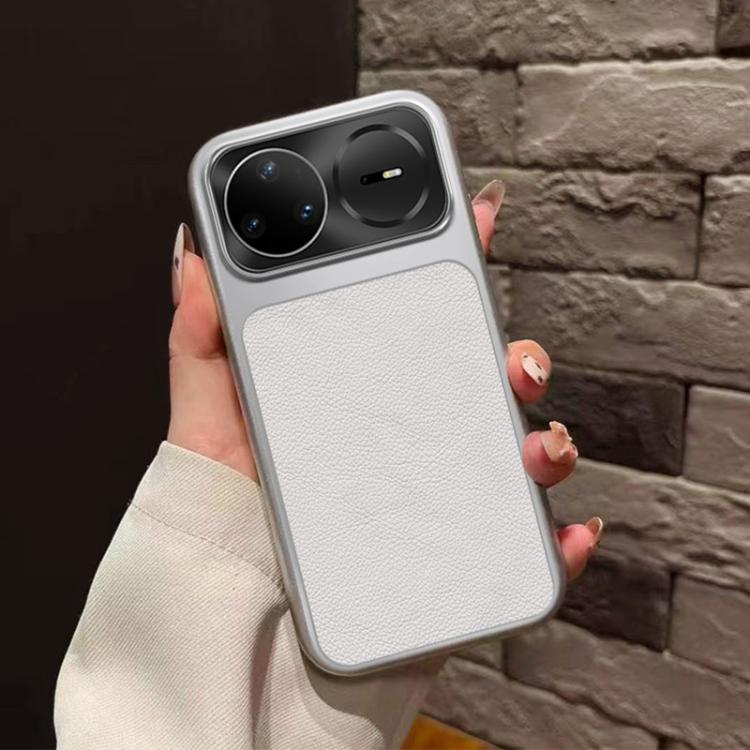 For Huawei nova 15 Pro Large Window Leather Textured Coated TPU Phone Case - White